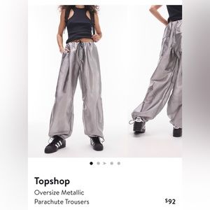 Topshop Oversized Metallic Parachute Pants